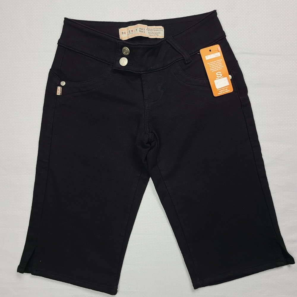 Colombian Brazilian butt lift pants jeans Black Moleton Bermuda New US3
